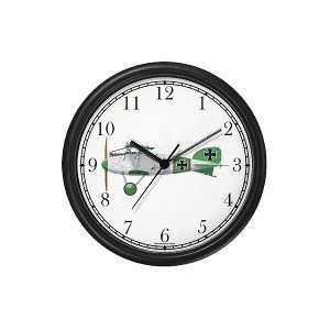  Albatross   White and Green Biplane   JP   Wall Clock by 