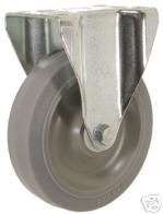 Caster 3. Rigid Plate 2 3/8x3 5/8. Rubber Poly Wheel  