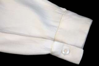 Mens Vintage White Long Sleeve Gabardine Shirt  