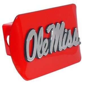 University of Mississippi Red with Chrome Ole Miss Script Emblem 