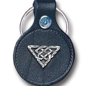  Round Leather Key Ring   Celtic Triangle