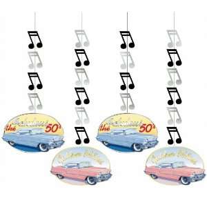  Lets Party By amscan 1950s Rock & Roll Hanging Cutouts 