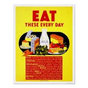  Eat These Every Day 1942 WPA Print