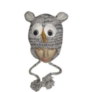 Gray Owl Pom Pom Headpiece