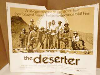   VINTAGE DISPLAY HALF SHEET LANDSCAPE MOVIE POSTER THE DESERTER 1971