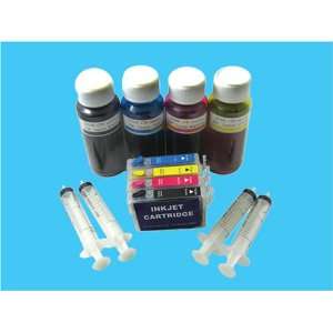  Ink Refillable Cartridge Kit with four Syringes for Epson 