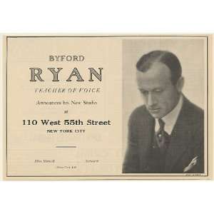 1923 Byford Ryan Teacher of Voice New York City Photo Print Ad (Music 