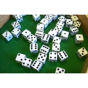  HQ Standard 16mm White Six Sided Dice Toys & Games