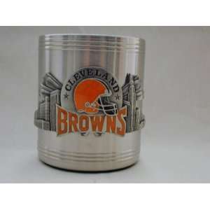   Browns Stainless Steel & Pewter Can Cooler