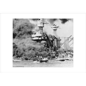   18 stock. USS West Virginia alight in Pearl Harbor