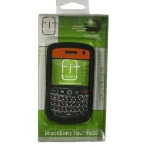  Blackberry Tour 9630 Black and Orange Soft Silicone Skin 