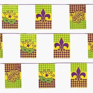  Mardi Gras Flag Pennant Banner   Party Decorations 
