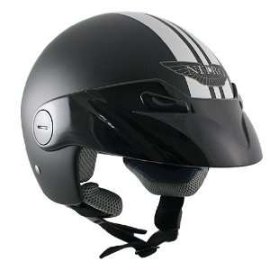  Nitro X513 Matte Black and White Open Face Motorcycle Helmet 