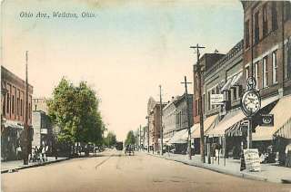 OH WELLSTON OHIO AVENUE TOWN VIEW MAILED 1908 T29051  