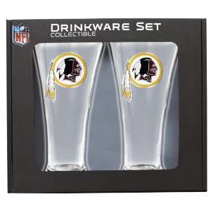 Washington Redskins   NFL 2 Piece Pilsner Glass Set Giftbox (Primary 