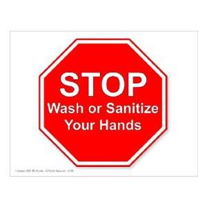  Stop Wash or Sanitize Hands Poster (Pack of 10 Posters 