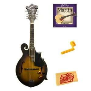 Washburn M3EK F Style Mandolin Pack Bundle with Strings, String Winder 