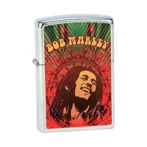  New Zippo Lighter Matte Chrome Finish Bob Marley Logo 1 1 