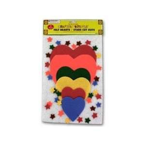  Felt hearts and stars cut outs   Case of 24