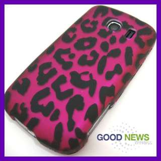 for Verizon LG Vortex VS660   Hot Pink Leopard Rubberized Hard Case 