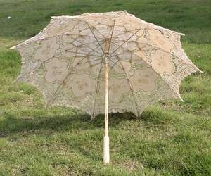 Battenburg Ivory Lace Parasol Umbrella Wedding Bridal  