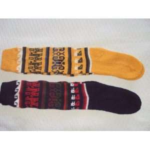 PAIRS SOCKS ALPACA 30% WITH BLEND 70% MUSTARD AND NAVY BLUE made in 