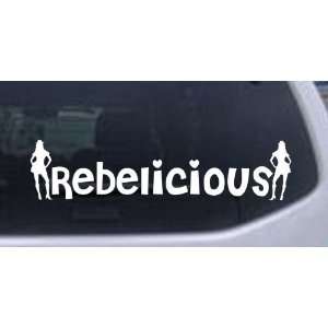 White 24in X 5.7in    Rebelicious Sexy Cowgirls Car Window Wall Laptop 