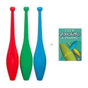 Combo Club Juggling Set   3 Airflite Clubs & Instructional 