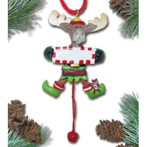  Personalized Moose Pullstring Christmas Ornament   Jess 