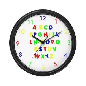  Primary Colors Alphabet Wall Clock