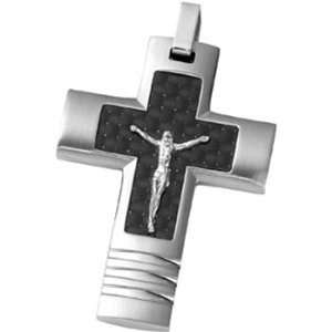  Joyas Alternativas Crucifix Pendant with Carbon Fiber 
