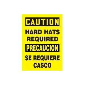  HARD HATS REQUIRED (BILINGUAL) Sign   14 x 10 .040 Aluminum 
