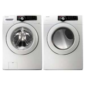 Samsung White 3.5 Cu Ft DOE (4.0 Cu Ft IEC) Washer and 7.3 GAS Dryer 
