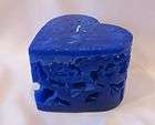Hand Poured Heart 3.25x5 Ice Wax Candle, Blue