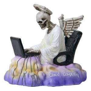  Cloud Computing Skeleton with Wings and a Halo Sculpture 