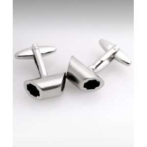  Cutting Round Cylinder Silver Cufflinks Jewelry