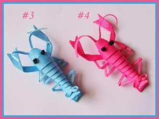 18 Girls Hair Bow Clip Crayfish Fish Watermelon Rabbit  