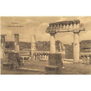  1920s Vintage Postcard Portico of the Forum Pompei Italy 