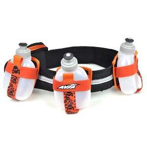 Airbak Hydro Trak Nylon Belt Pack 3 Water Bottle Holder w/Zip Pouch 