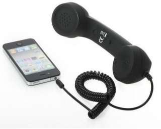 Black Retro Cell/Mobile Phone Handset HD Mic 3.5MM Pin for iPhone/iPad 
