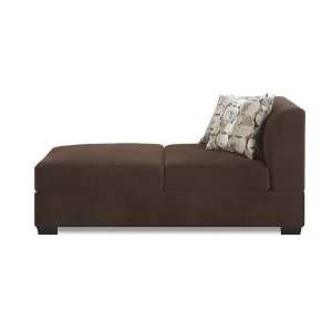   Chaise with Accent Pillows in Chocolate Velvet Fabric