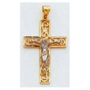  Two tone Crucifix   C2014 Jewelry