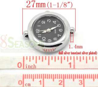 Silver Tone Round Quartz Watch Face 27x24mm  