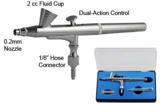   Airbrush Kit w/ Pro Compressor Air Hose Dual Brush Holder  