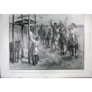   1899 Salute Dead Chief North American Indians Horses