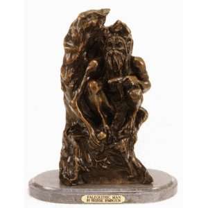  Paleolithic Man 100% Bronze American Handmade Sculpture 