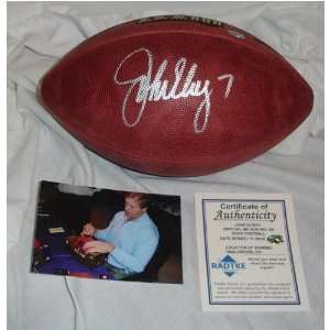  John Elway Autographed Football   Super Bowl Xxxiii 