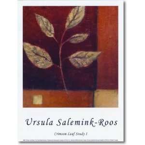  Crimson Leaf by Salemink Roos~ Set of 2 UNFRAMED Art 