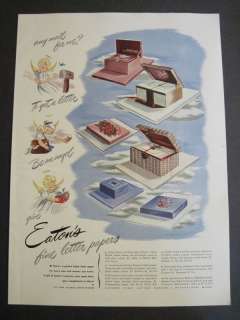 1941 Vintage EATON Letter Paper Angels Sky 40s Print Ad  