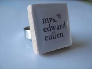 Handmade twilight inspired Mrs Edward Cullen ring  